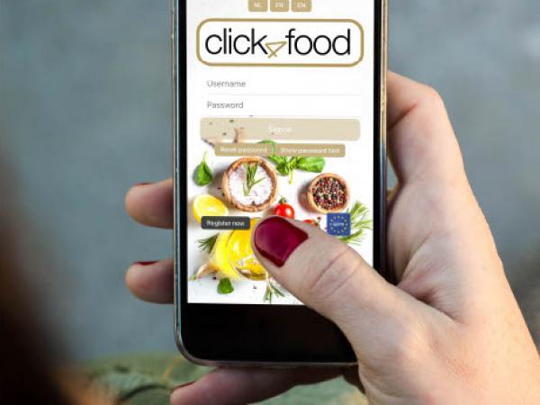 Click4Food app on mobile phone